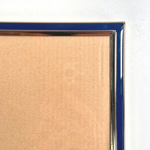 Rachel Zoe Enamel Picture Frame 5x7‎ Navy Blue Gold Trim Modern Minimalist